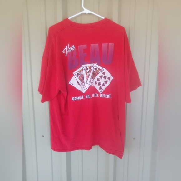 Men's The Beau Gamble Eat Sleep Repeat Red T Shirt Size 2XL - Picture 5 of 5